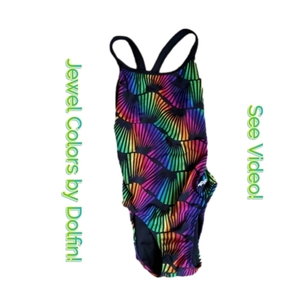 💚💜💛❤️ Dolfin, Jewel Colorful Swim Suit. Size 8 Jewel Like C…